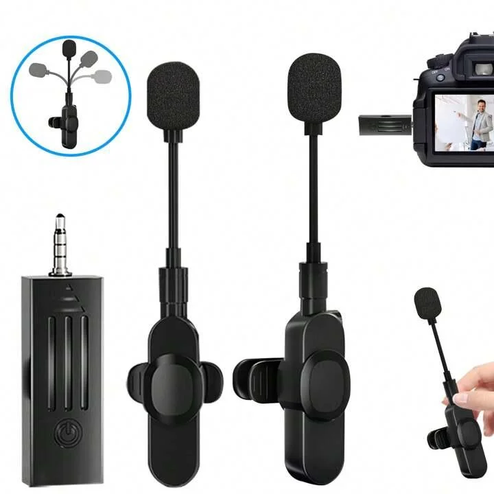K35D Wireless Lavalier Microphone For Interview Video Recording Professional Teacher Noise Reduction Dual Mic Microfone