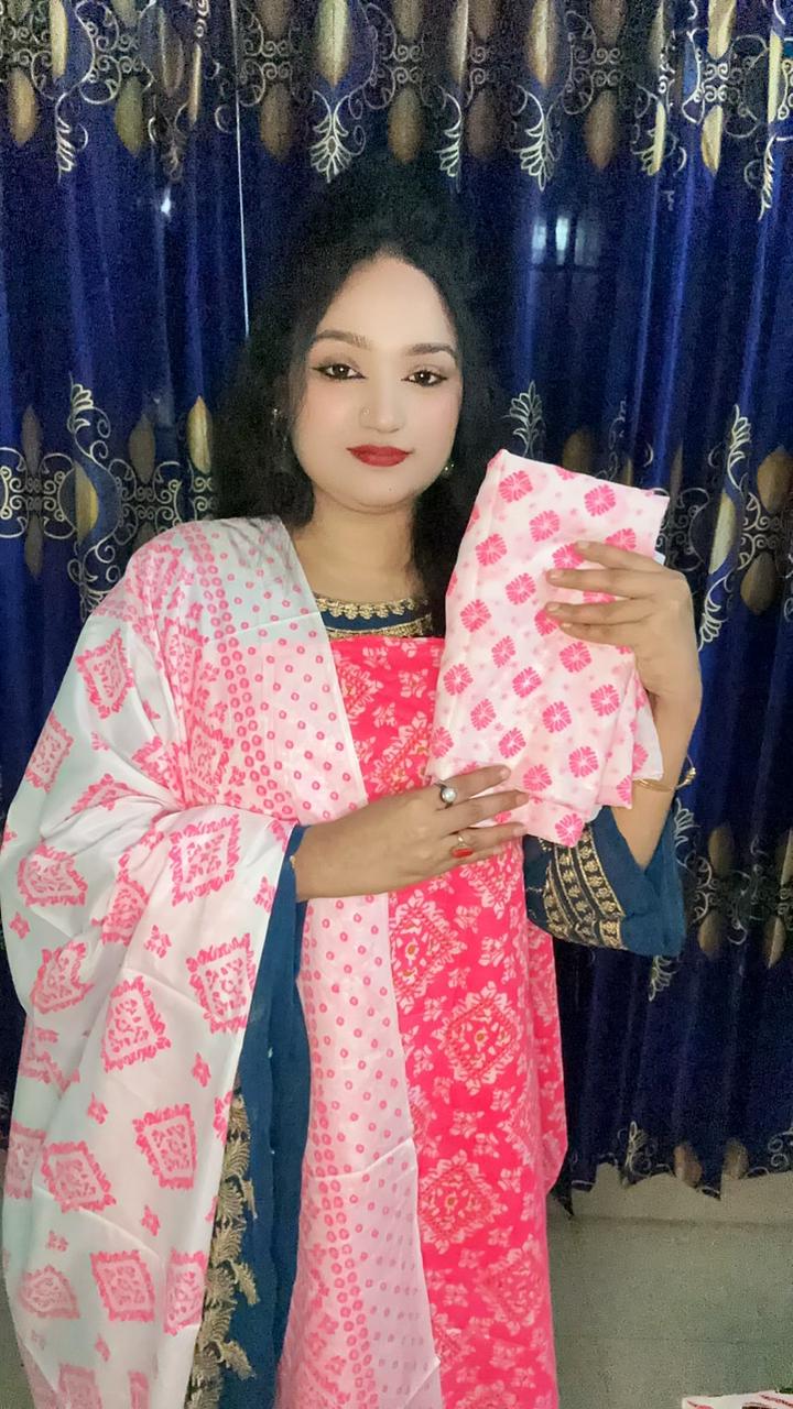 জয়পুরী ২৫০০ টাকার প্রিন্ট থ্রি পিস। মাত্র ১৪০০ টাকায় ৫ সেট থ্রি পিস।