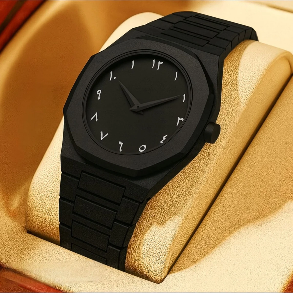 এরাবিক ঘড়ি রাবার বেল্ট - black colour - Product code- 501